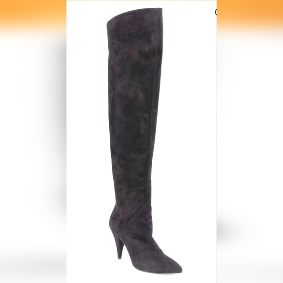 Saint Laurent Paris Over Knee Cat 90mm Suede Thigh Boot 38 - Picture 4 of 15